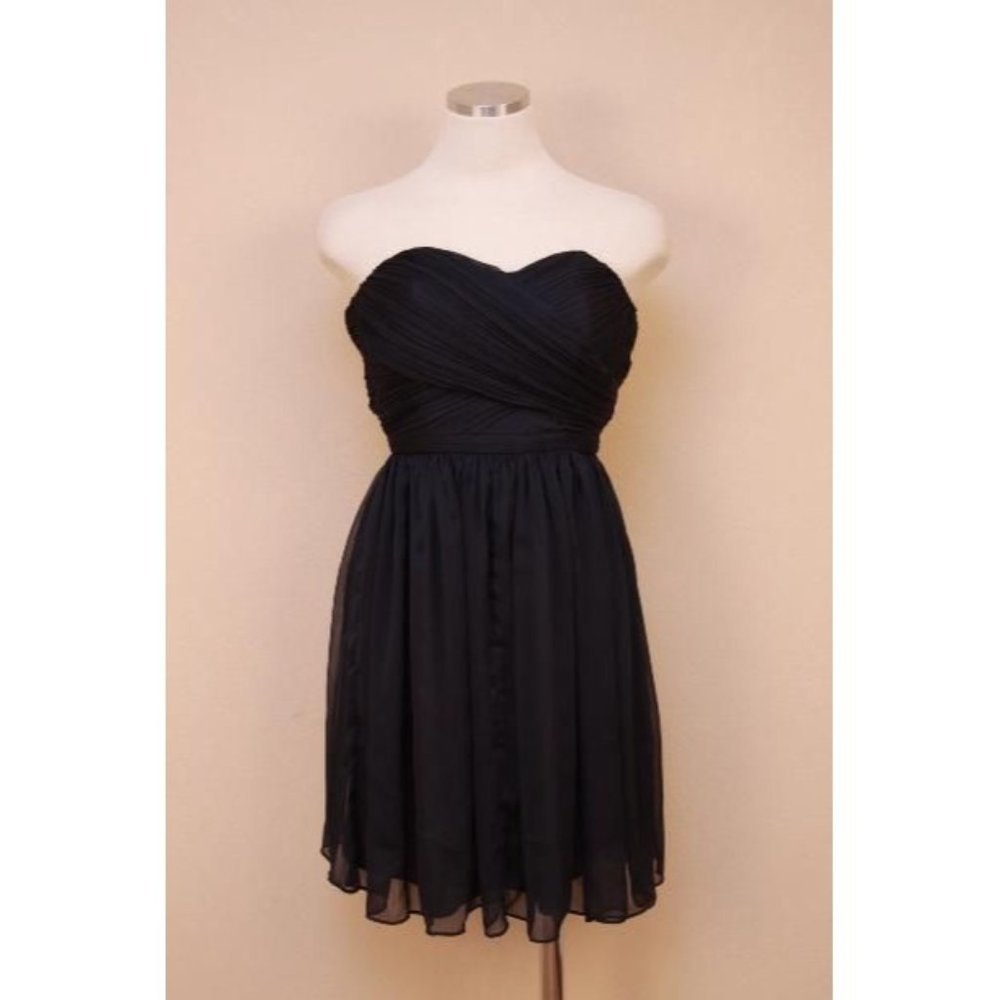 JCrew Factory Outlet $148 Strapless Poly Sweetheart Dress 00 Navy cocktail party